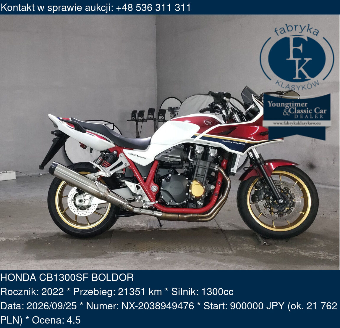 HONDA CB1300SF BOLDOR 2022 - zdjęcie 2