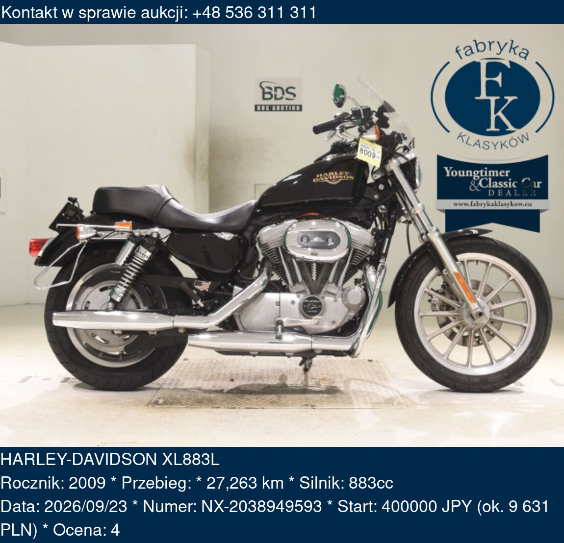 HARLEY-DAVIDSON XL883L 2009 - zdjęcie 2