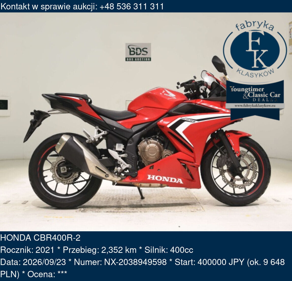 HONDA CBR400R-2 2021 - zdjęcie 2