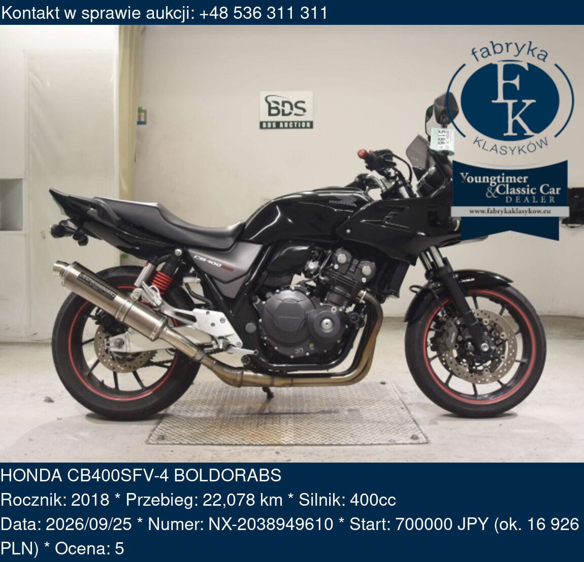 HONDA CB400SFV-4 BOLDORABS 2018 - zdjęcie 2