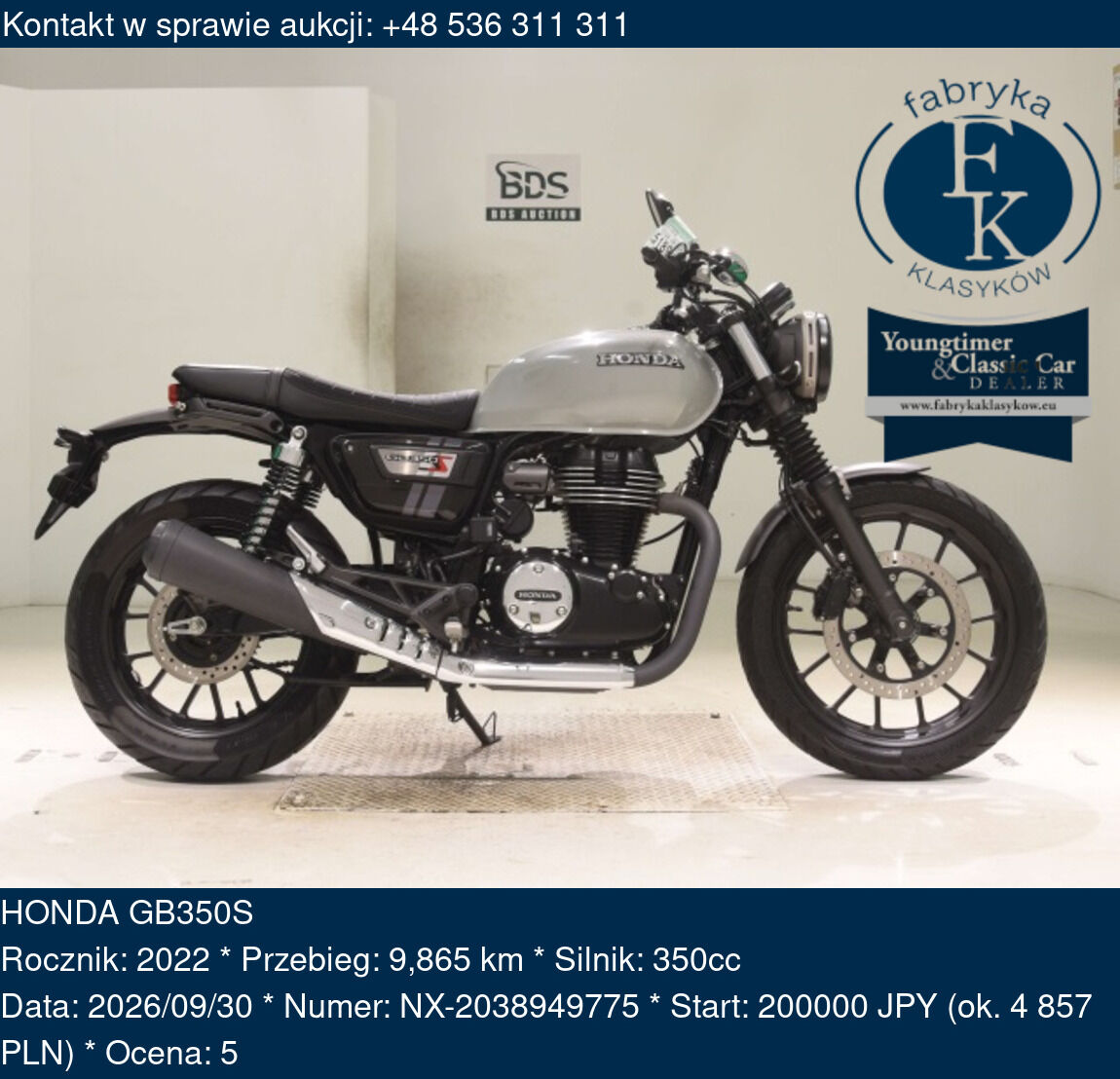 HONDA GB350S 2022 - zdjęcie 2