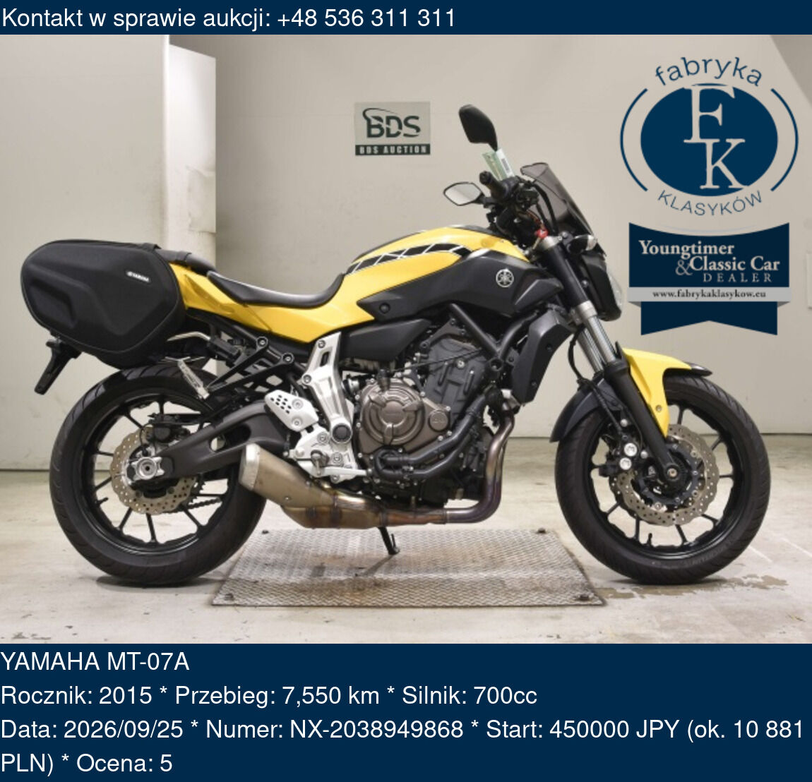YAMAHA MT-07A 2015 - zdjęcie 2