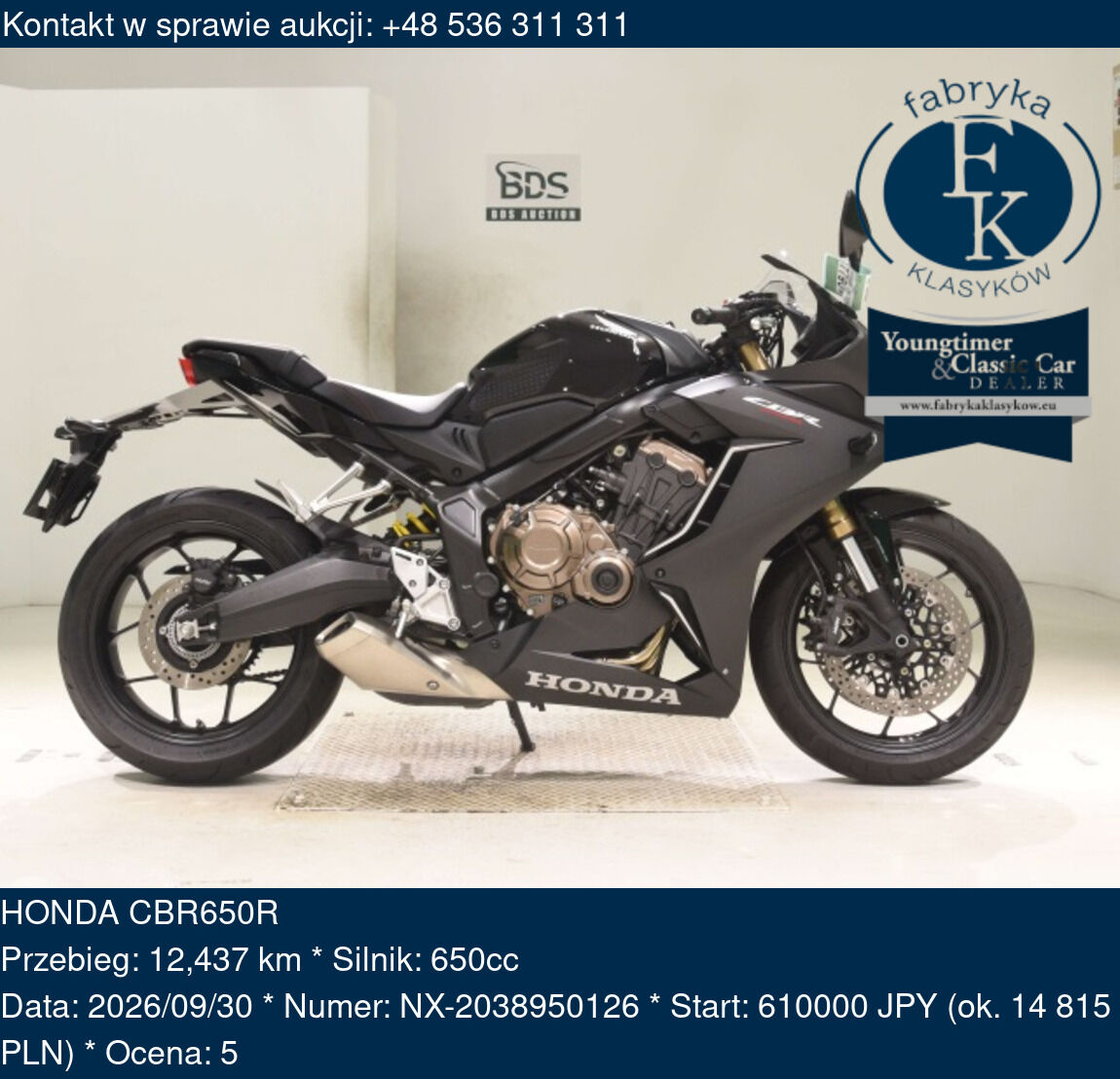 HONDA CBR650R  - zdjęcie 2