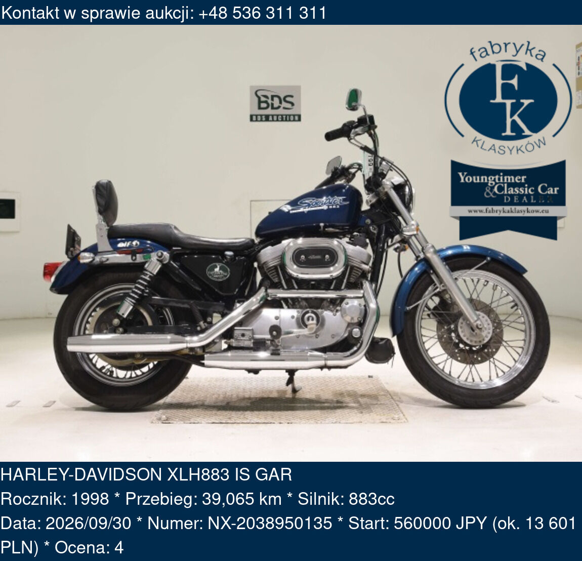 HARLEY-DAVIDSON XLH883 IS GAR 1998 - zdjęcie 2