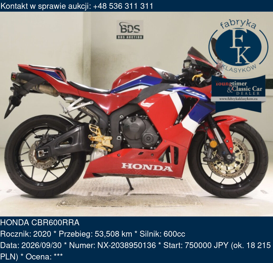 HONDA CBR600RRA 2020 - zdjęcie 2