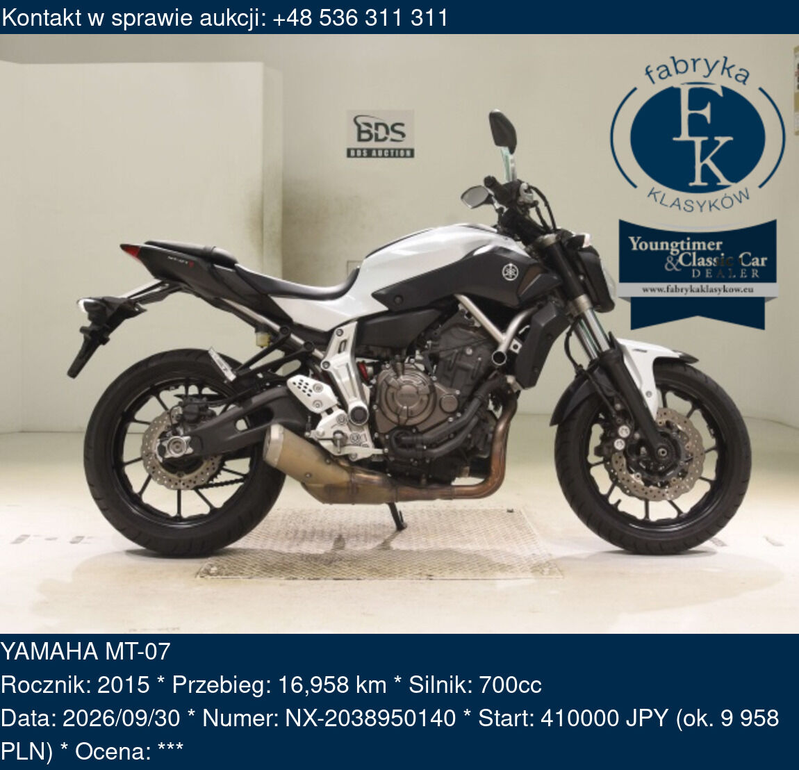 YAMAHA MT-07 2015 - zdjęcie 2