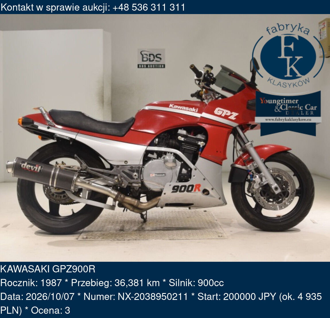 KAWASAKI GPZ900R 1987 - zdjęcie 2