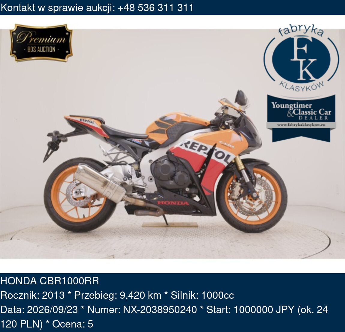 HONDA CBR1000RR 2013 - zdjęcie 2