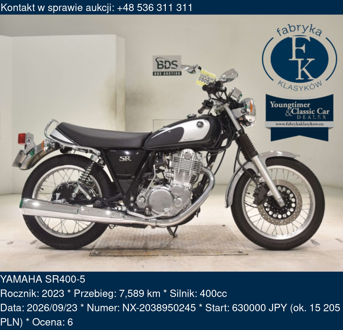 YAMAHA SR400-5 2023 - zdjęcie 2