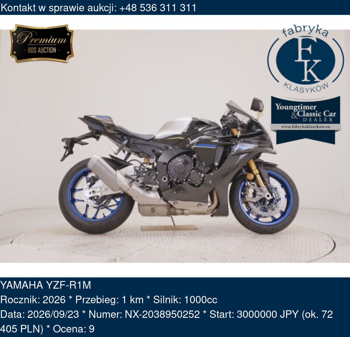 YAMAHA YZF-R1M 2026 - zdjęcie 2