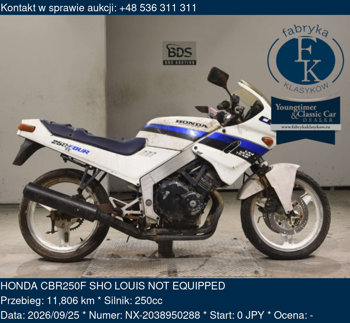 HONDA CBR250F SHO LOUIS NOT EQUIPPED  - zdjęcie 2