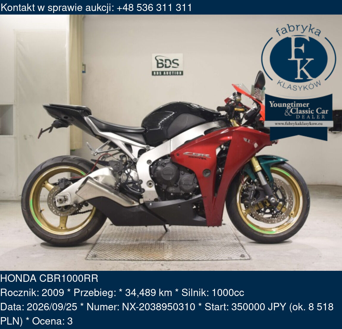 HONDA CBR1000RR 2009 - zdjęcie 2