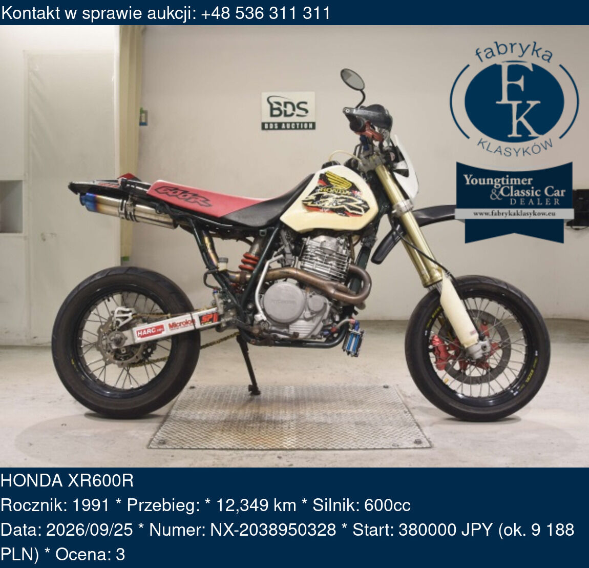 HONDA XR600R 1991 - zdjęcie 2
