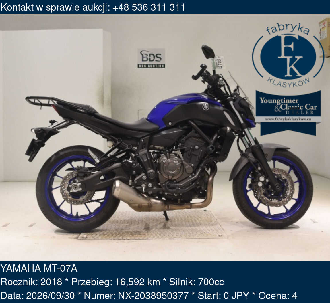 YAMAHA MT-07A 2018 - zdjęcie 2