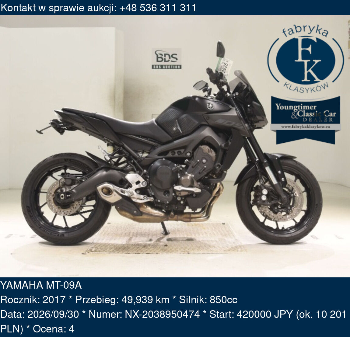 YAMAHA MT-09A 2017 - zdjęcie 2