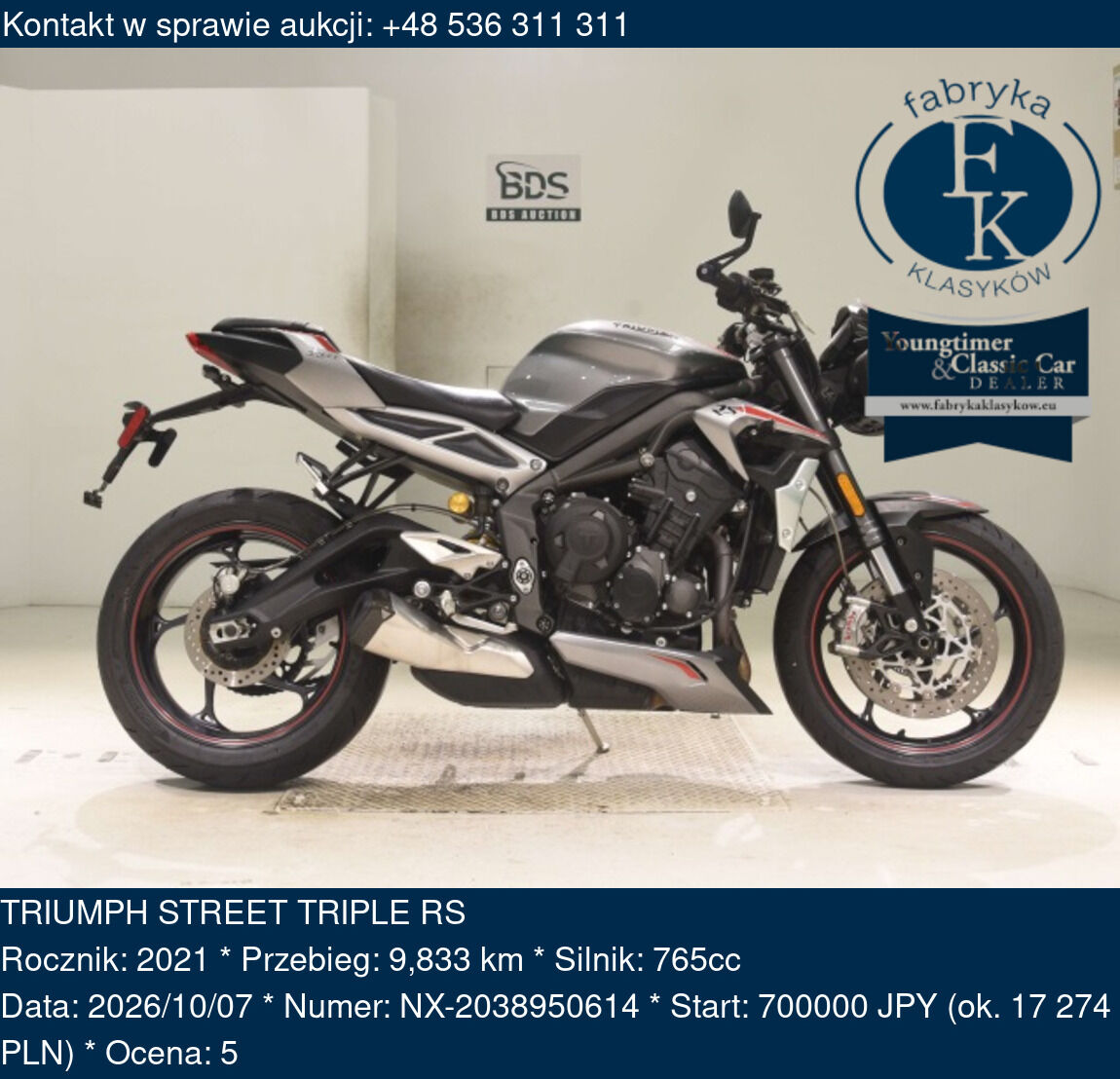 TRIUMPH STREET TRIPLE RS 2021 - zdjęcie 2
