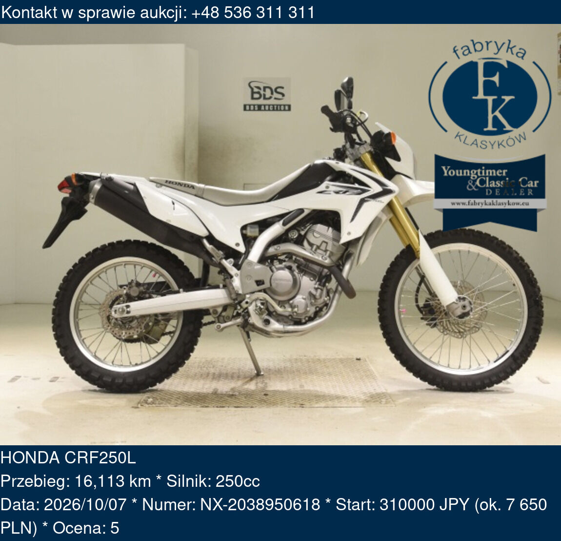 HONDA CRF250L  - zdjęcie 2