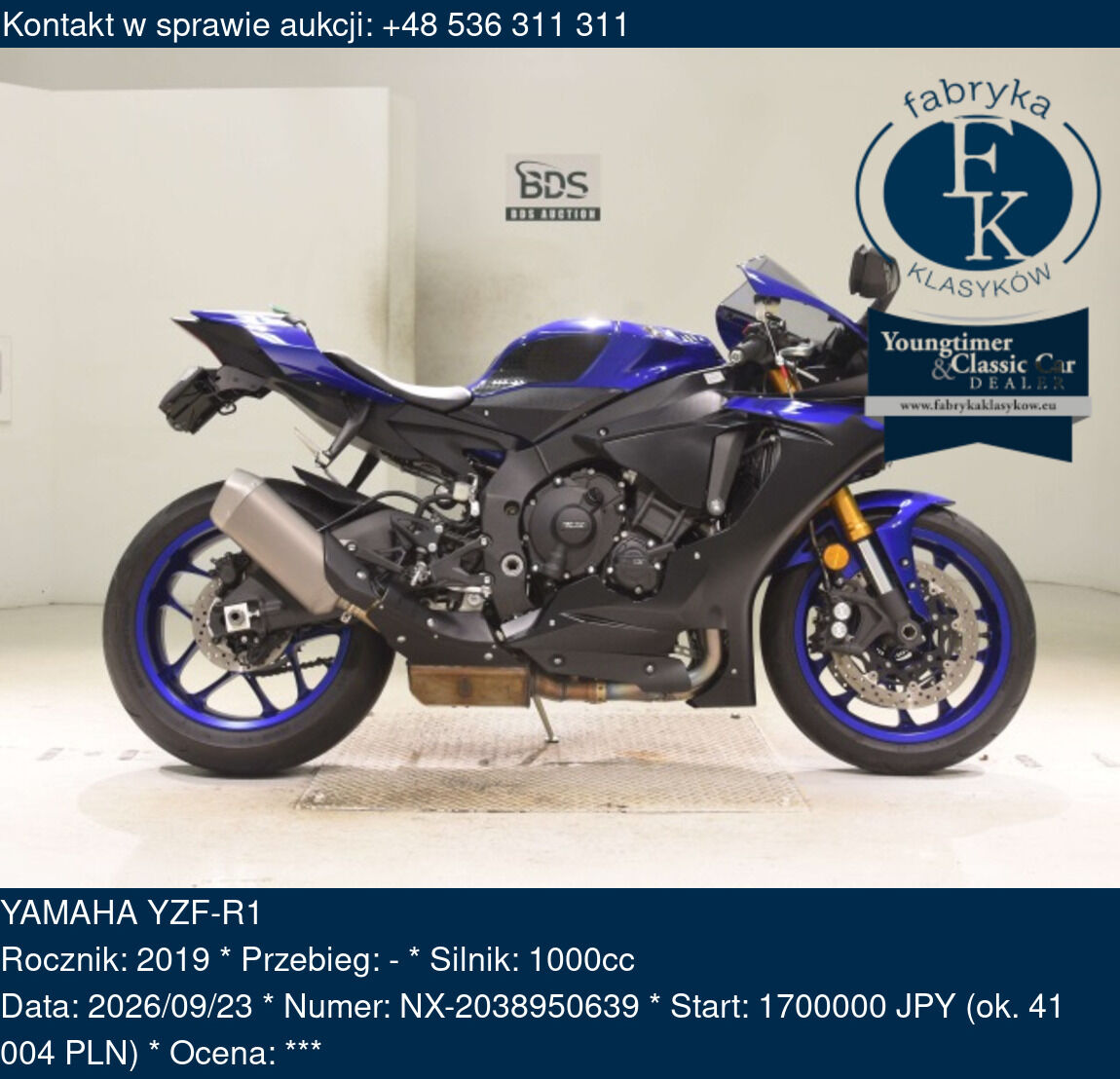 YAMAHA YZF-R1 2019 - zdjęcie 2