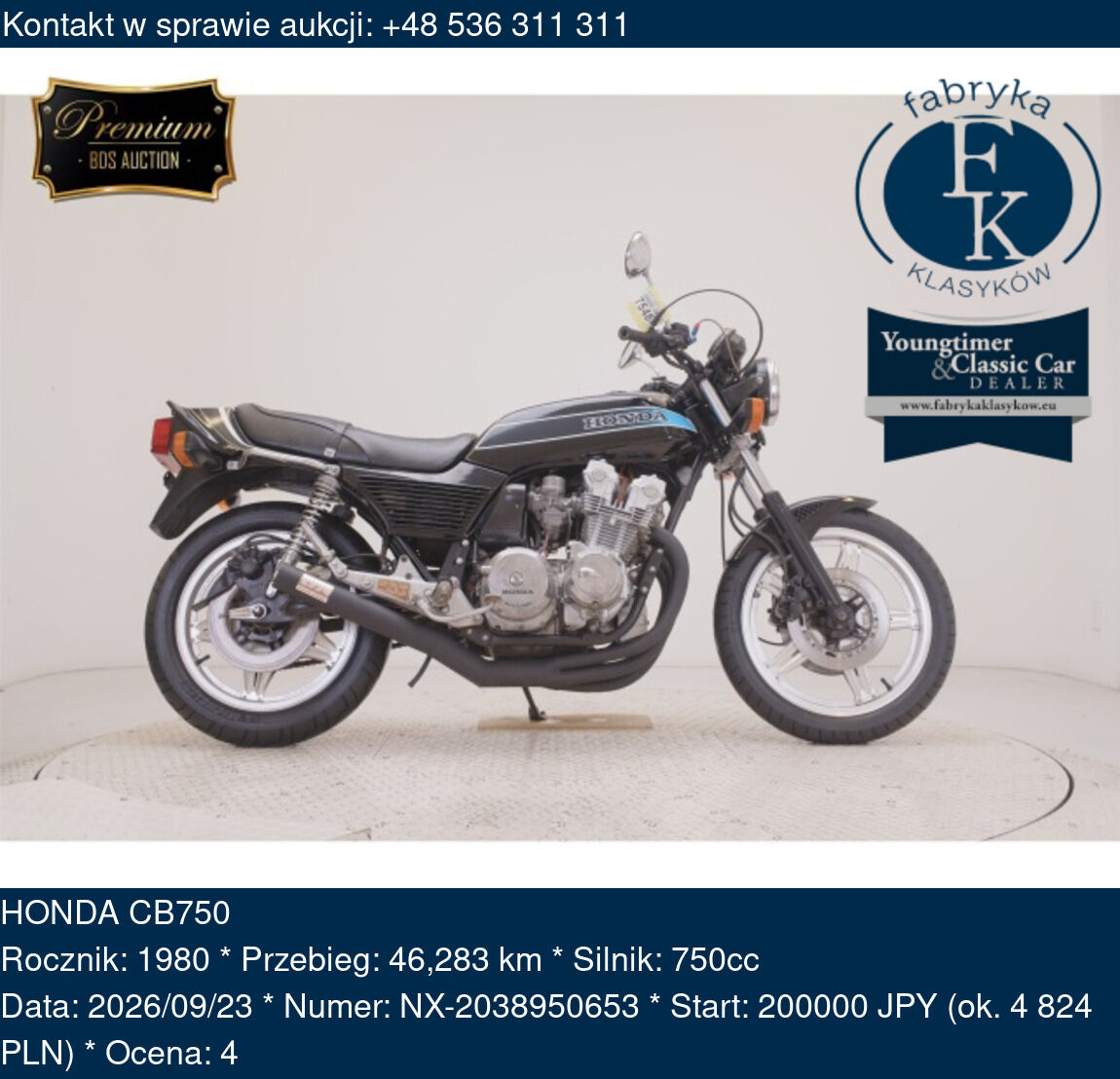 HONDA CB750 1980 - zdjęcie 2