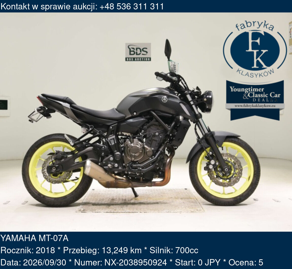 YAMAHA MT-07A 2018 - zdjęcie 2