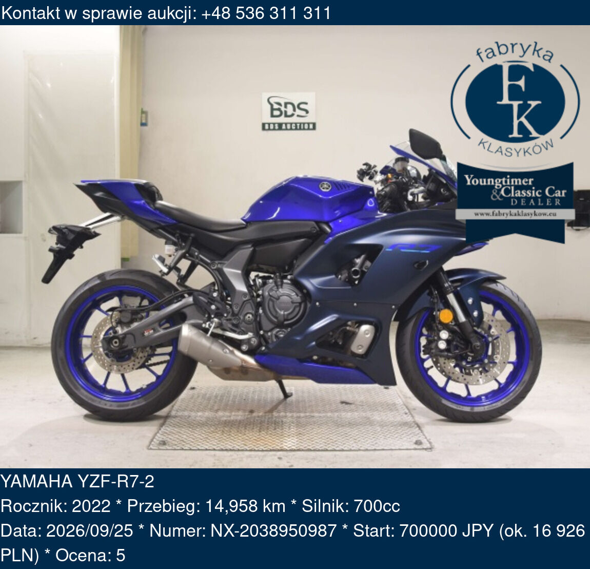 YAMAHA YZF-R7-2 2022 - zdjęcie 2