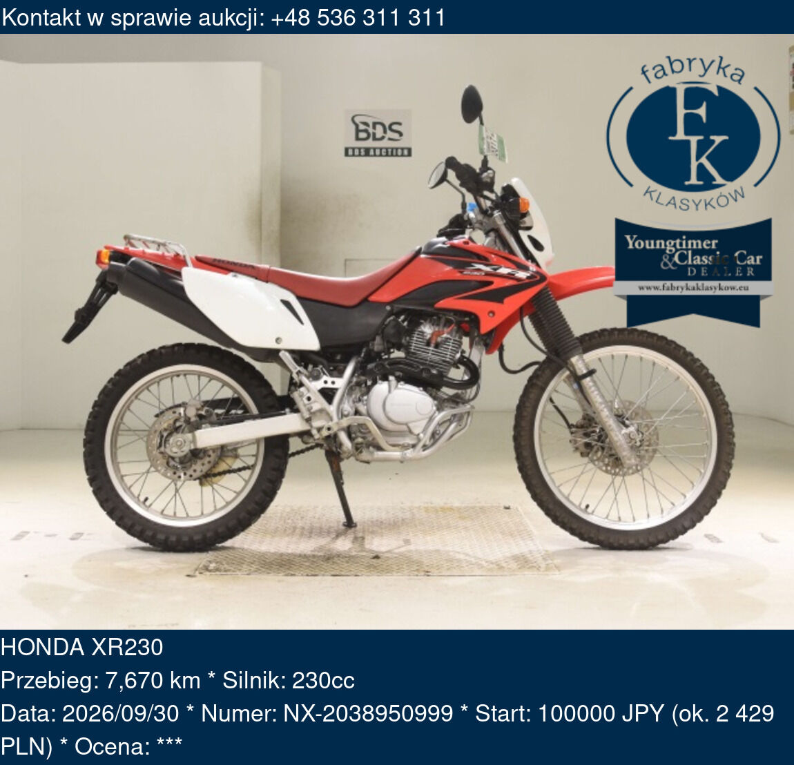 HONDA XR230  - zdjęcie 2