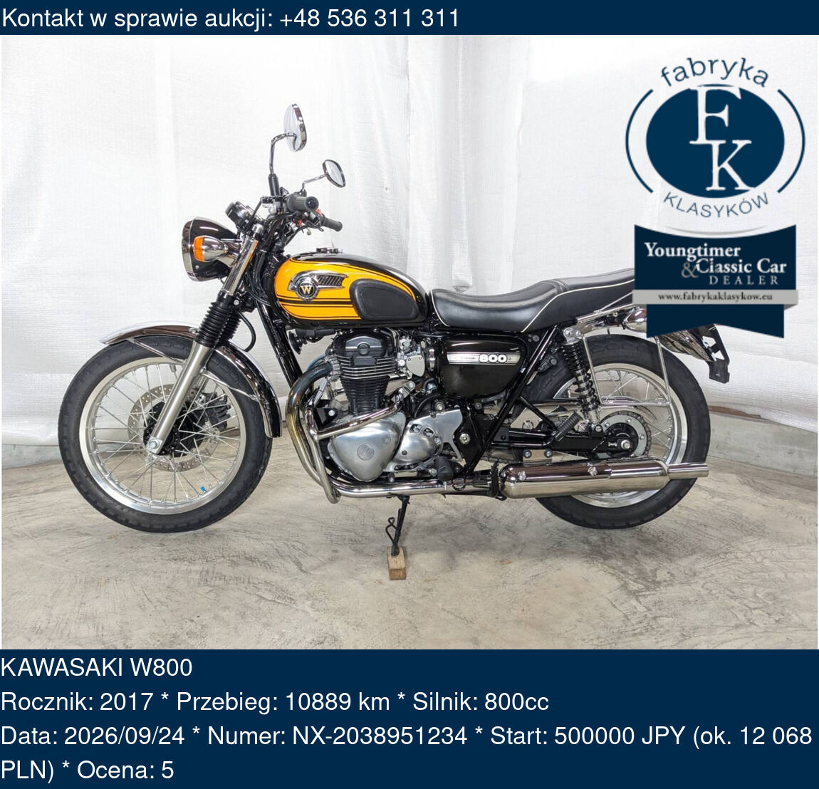 KAWASAKI W800 2017 - zdjęcie 2