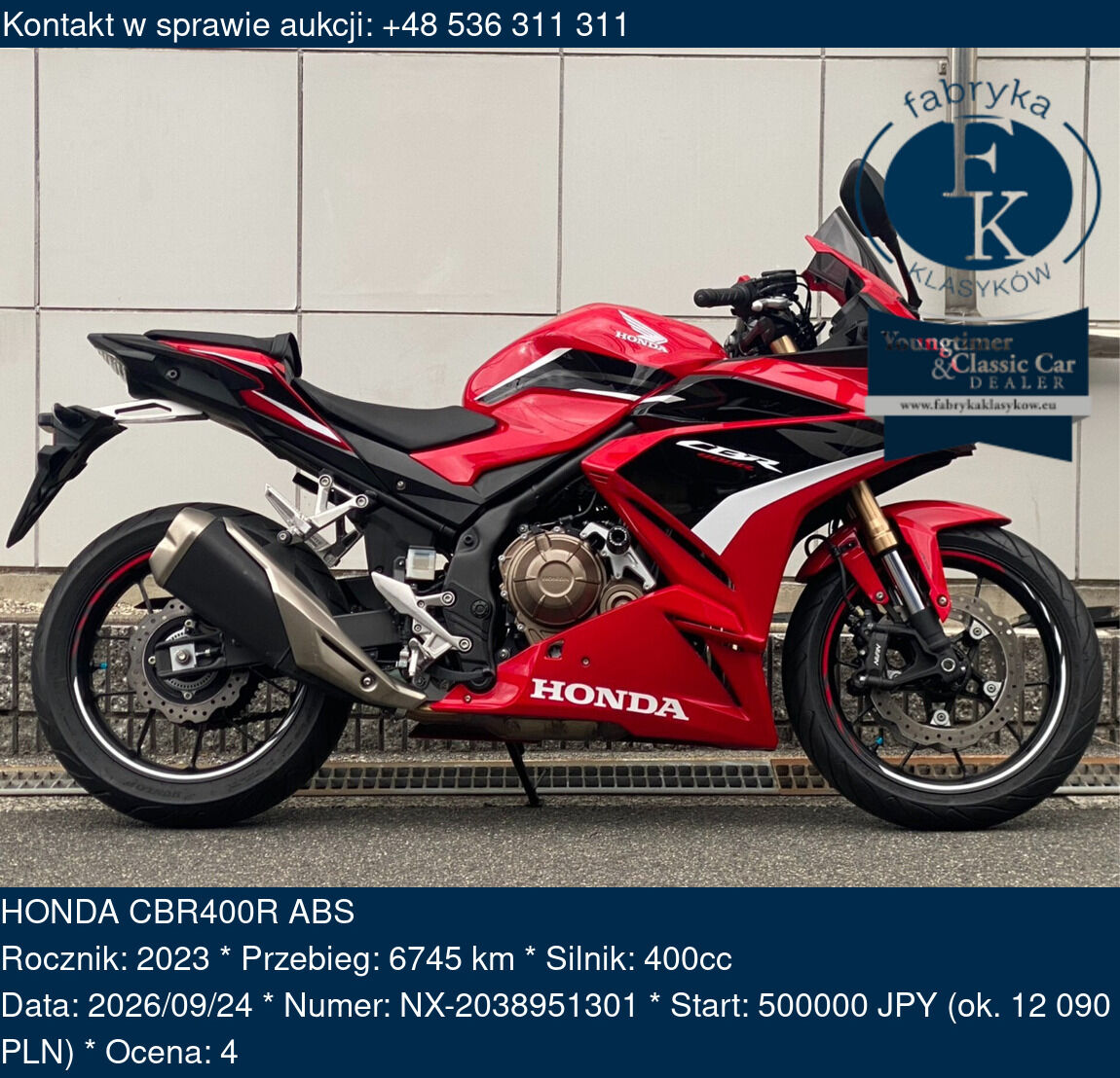 HONDA CBR400R ABS 2023 - zdjęcie 2