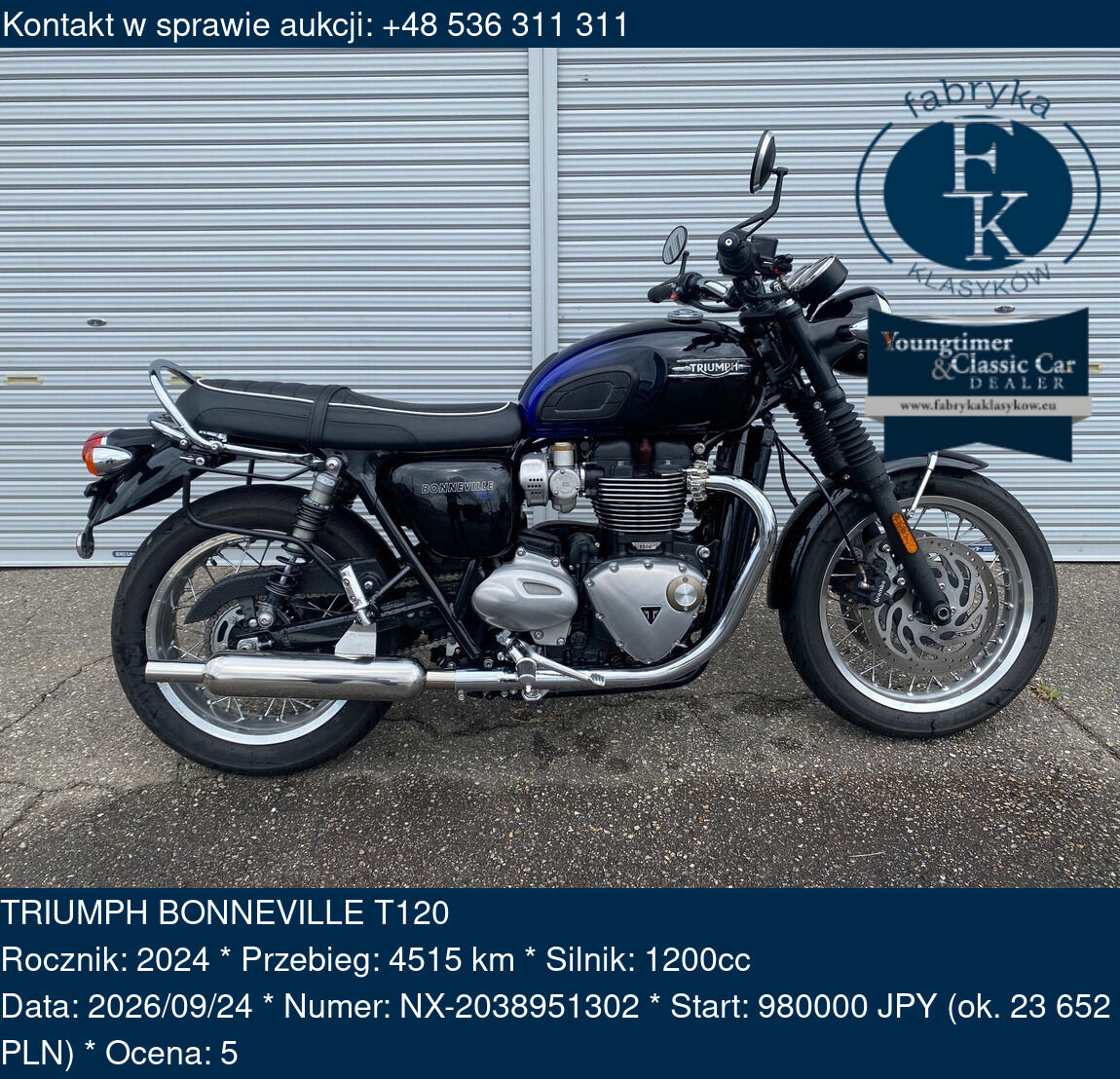 TRIUMPH BONNEVILLE T120 2024 - zdjęcie 2