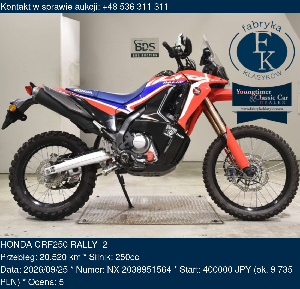 HONDA CRF250 RALLY -2  - zdjęcie 2
