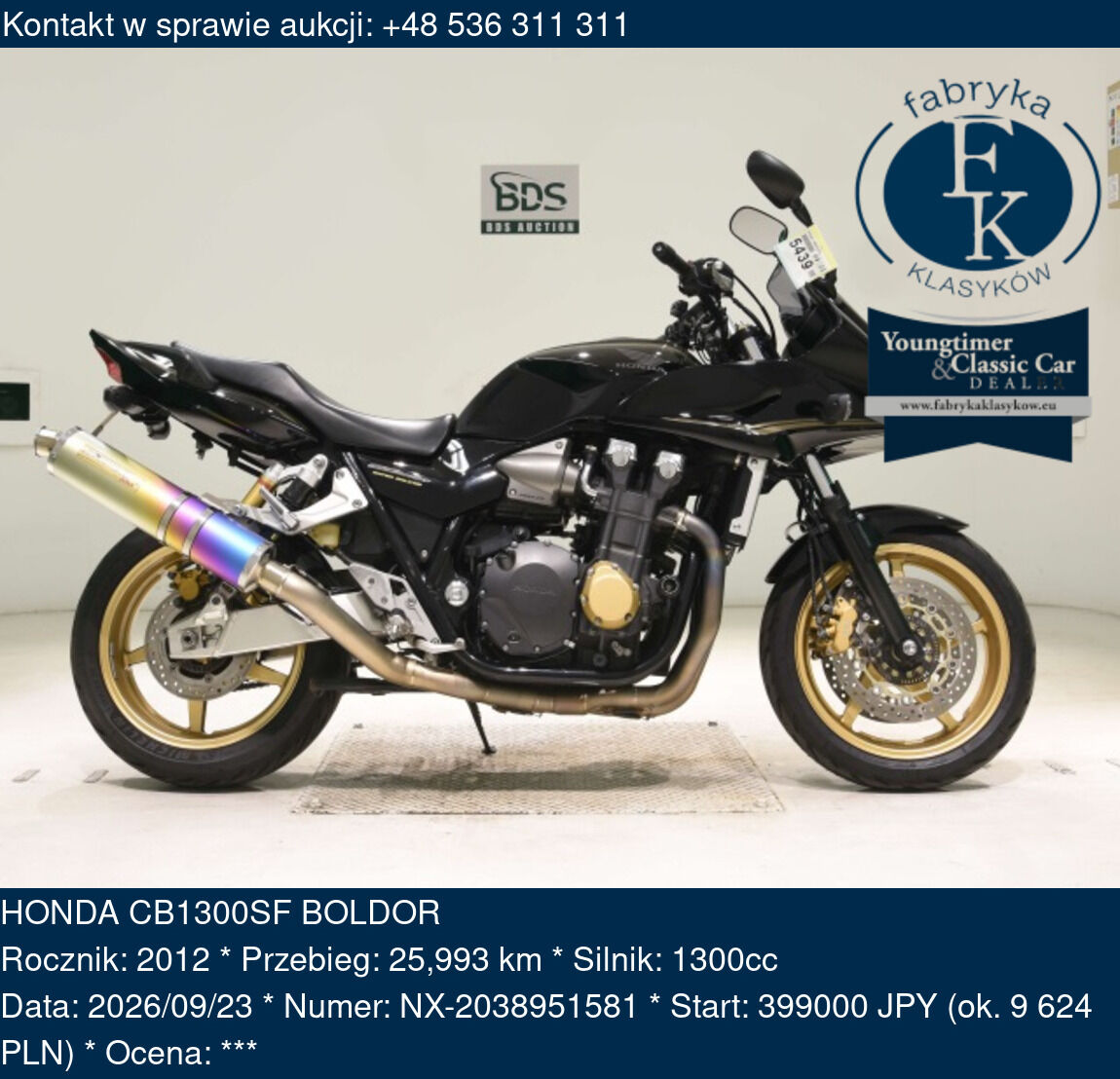 HONDA CB1300SF BOLDOR 2012 - zdjęcie 2