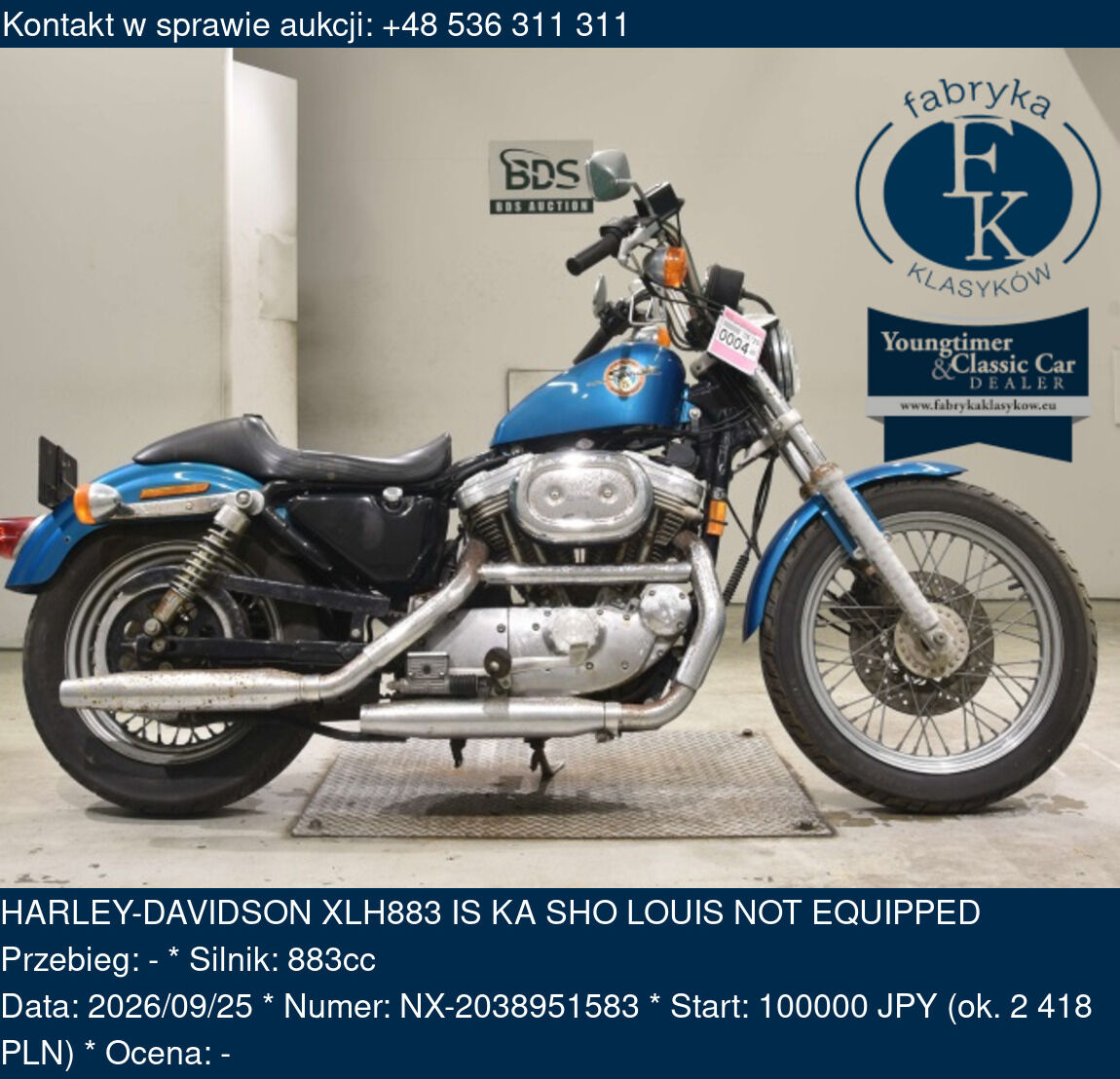 HARLEY-DAVIDSON XLH883 IS KA SHO LOUIS NOT EQUIPPED  - zdjęcie 2