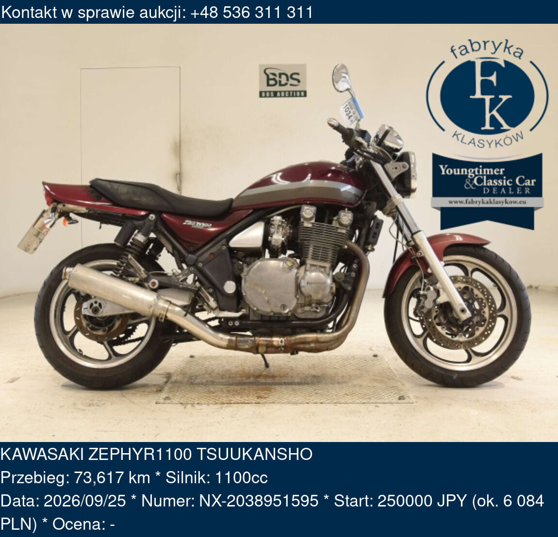 KAWASAKI ZEPHYR1100 TSUUKANSHO  - zdjęcie 2