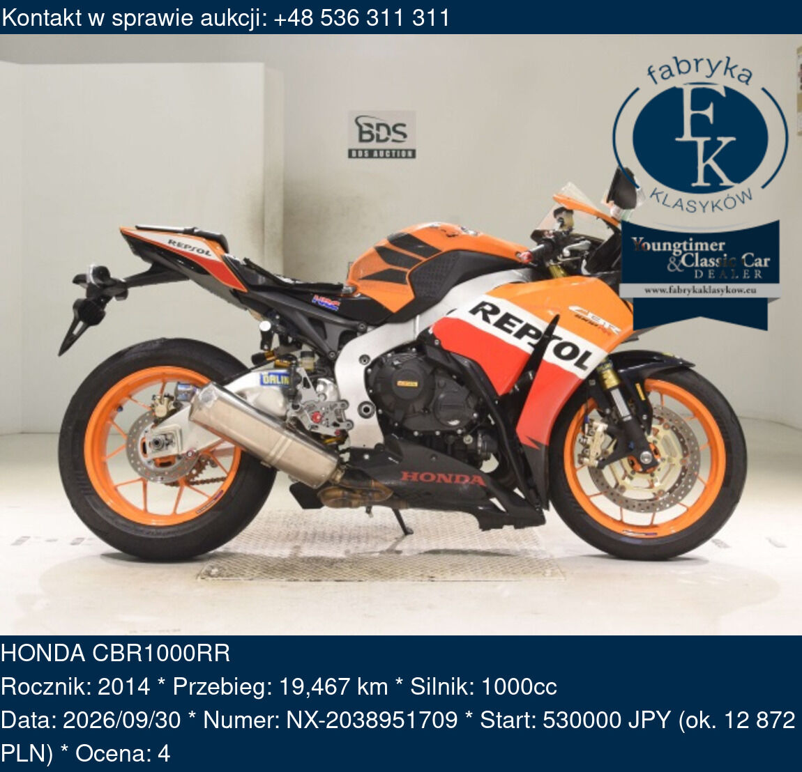HONDA CBR1000RR 2014 - zdjęcie 2