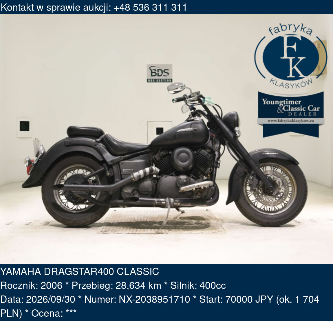 YAMAHA DRAGSTAR400 CLASSIC 2006 - zdjęcie 2