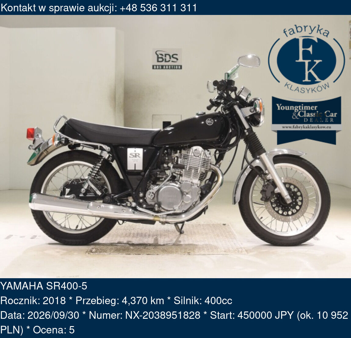 YAMAHA SR400-5 2018 - zdjęcie 2
