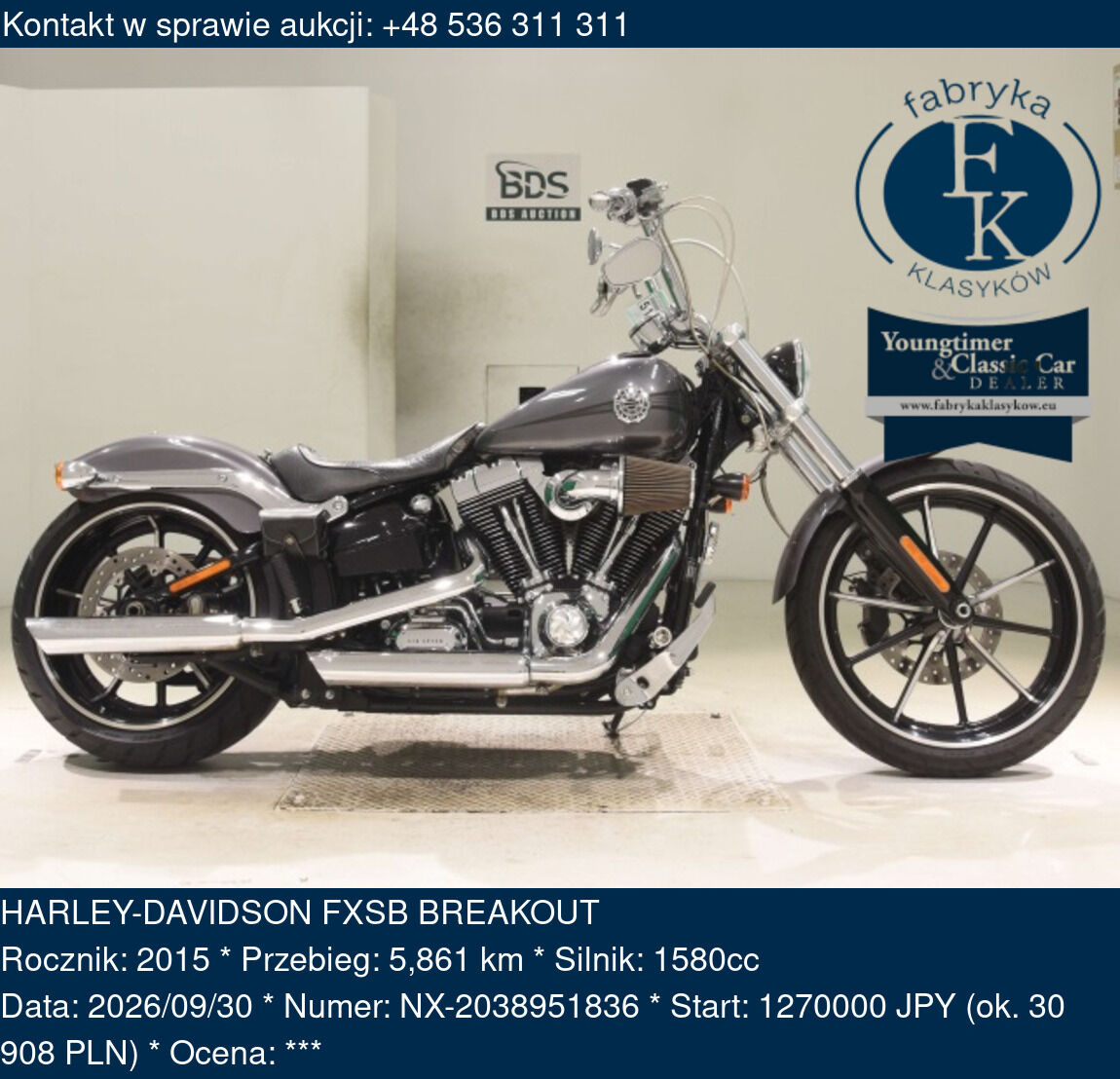 HARLEY-DAVIDSON FXSB BREAKOUT 2015 - zdjęcie 2