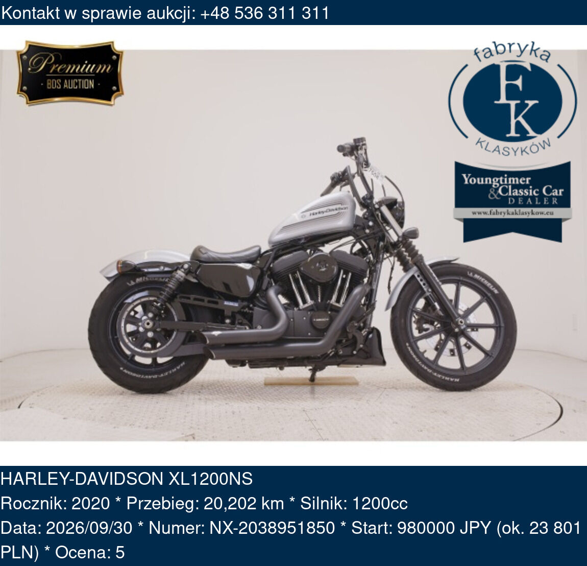 HARLEY-DAVIDSON XL1200NS 2020 - zdjęcie 2