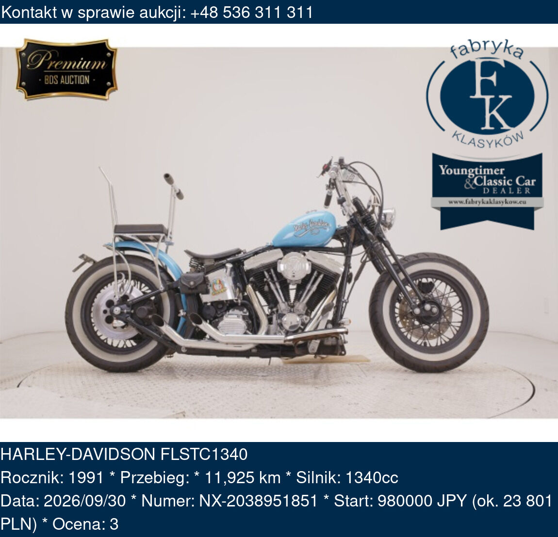 HARLEY-DAVIDSON FLSTC1340 1991 - zdjęcie 2