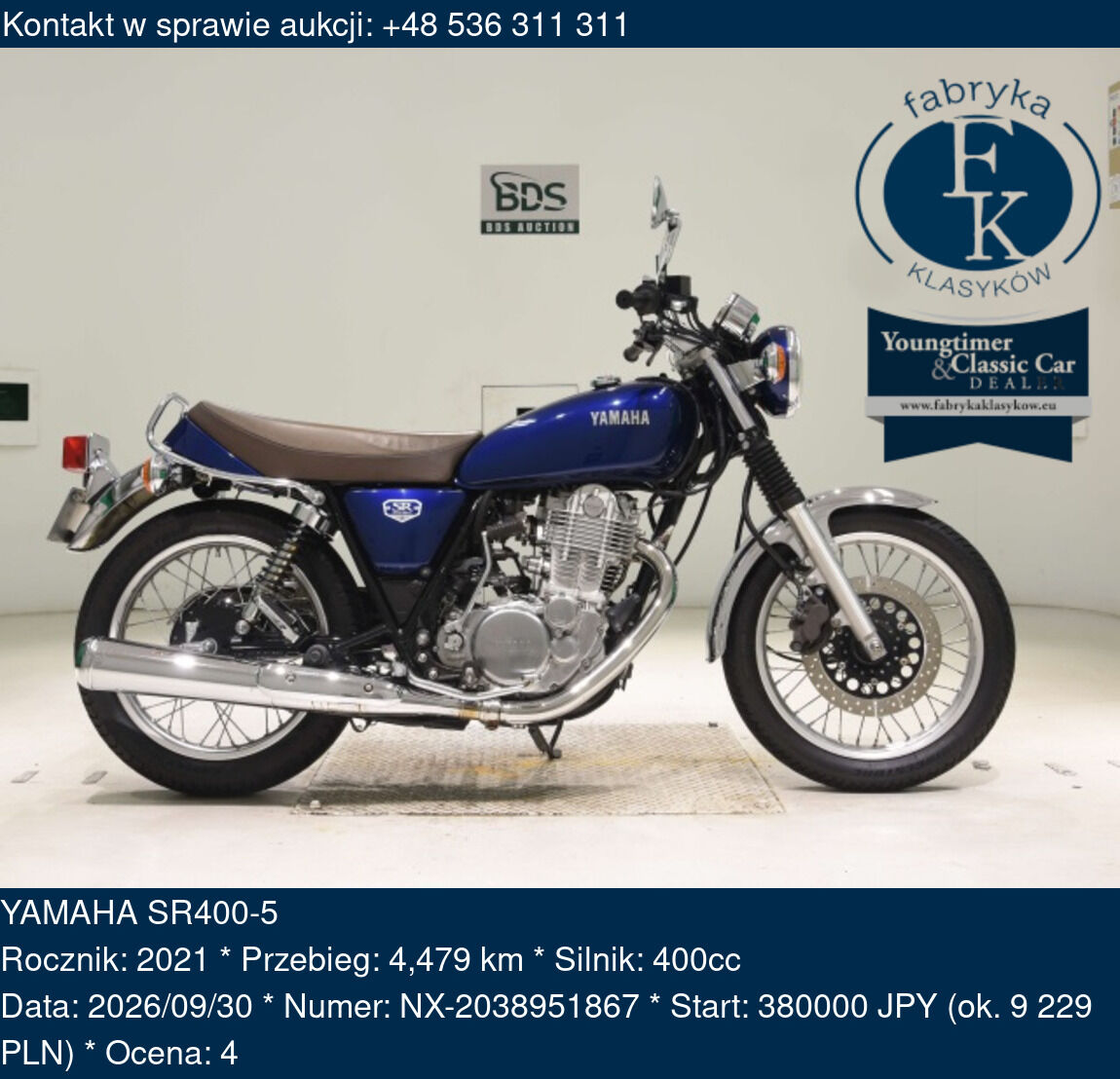 YAMAHA SR400-5 2021 - zdjęcie 2