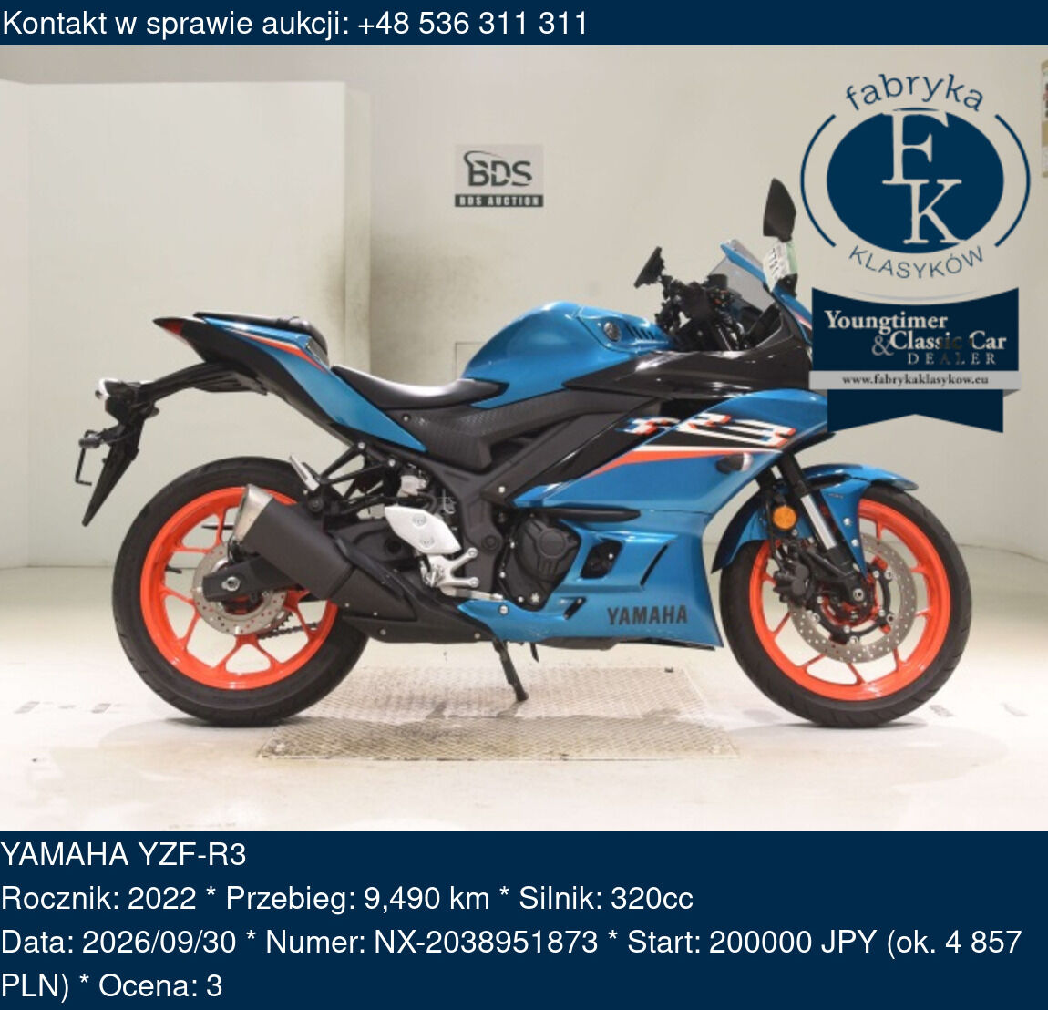 YAMAHA YZF-R3 2022 - zdjęcie 2