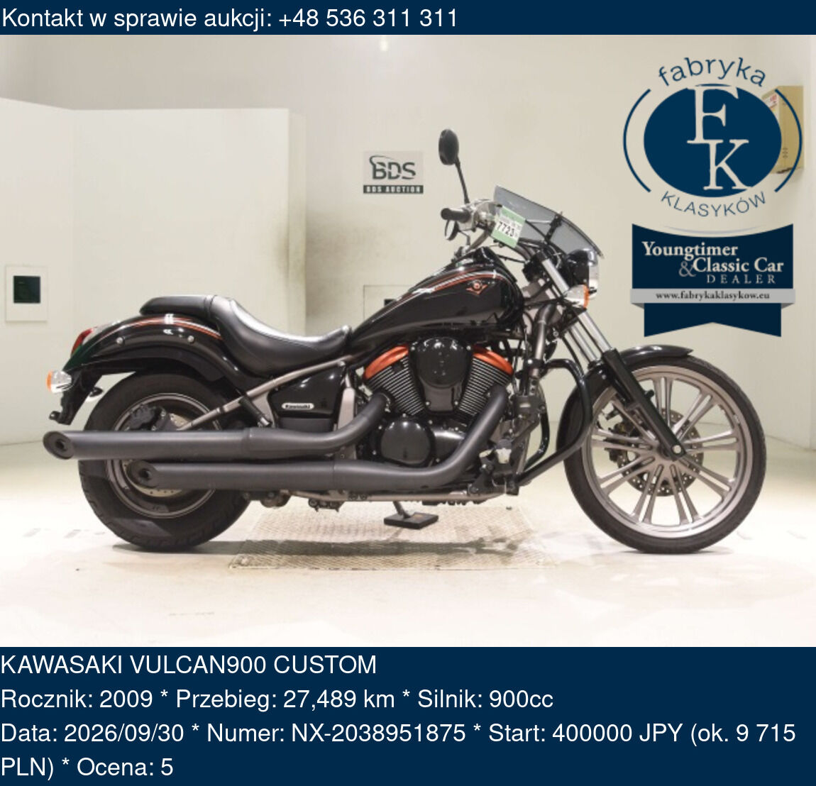 KAWASAKI VULCAN900 CUSTOM 2009 - zdjęcie 2