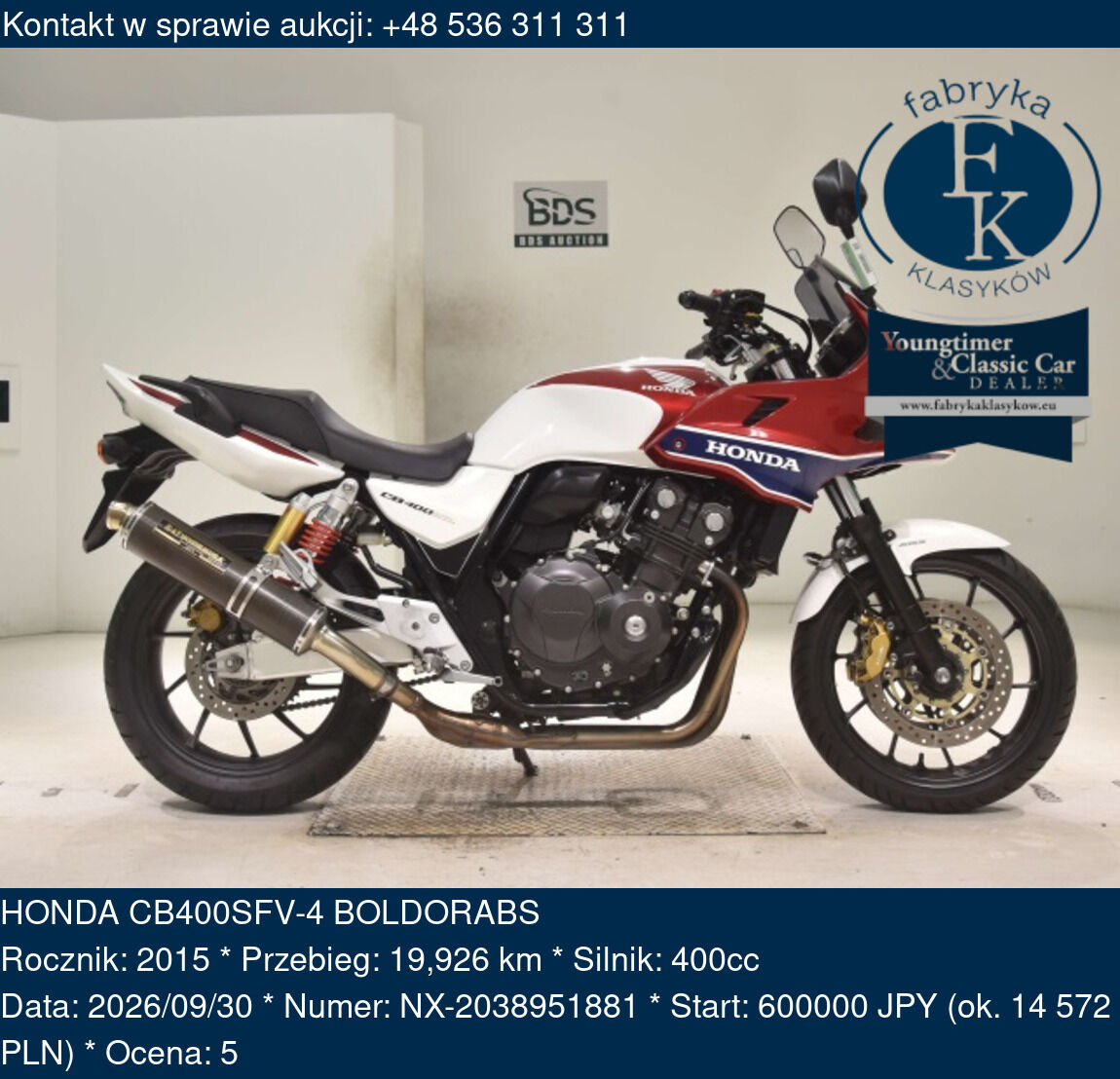 HONDA CB400SFV-4 BOLDORABS 2015 - zdjęcie 2