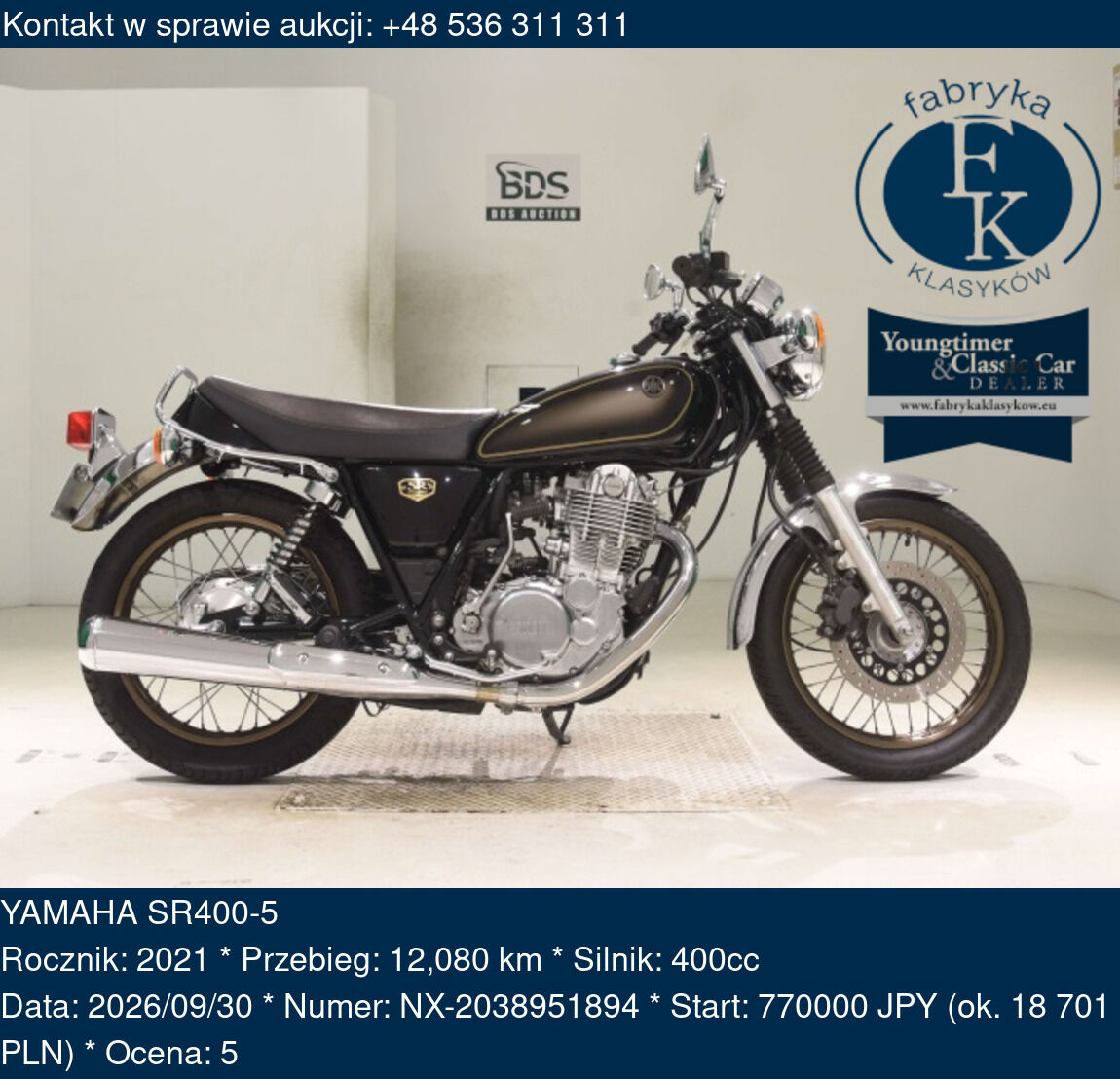 YAMAHA SR400-5 2021 - zdjęcie 2