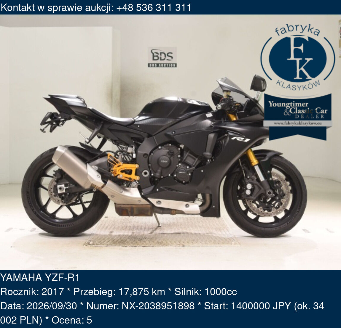 YAMAHA YZF-R1 2017 - zdjęcie 2