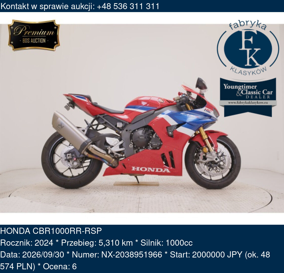 HONDA CBR1000RR-RSP 2024 - zdjęcie 2