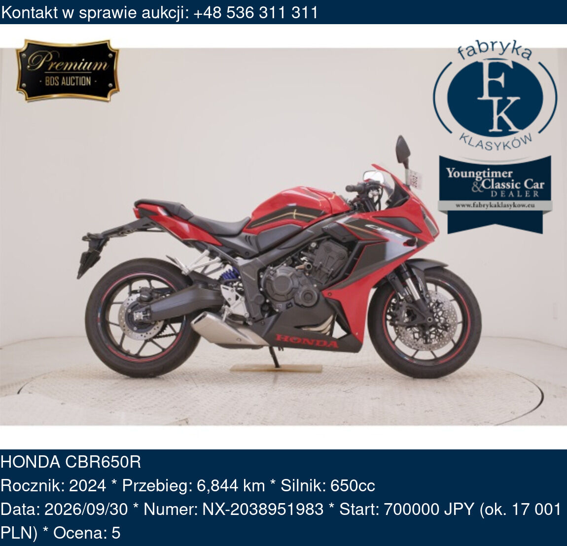 HONDA CBR650R 2024 - zdjęcie 2