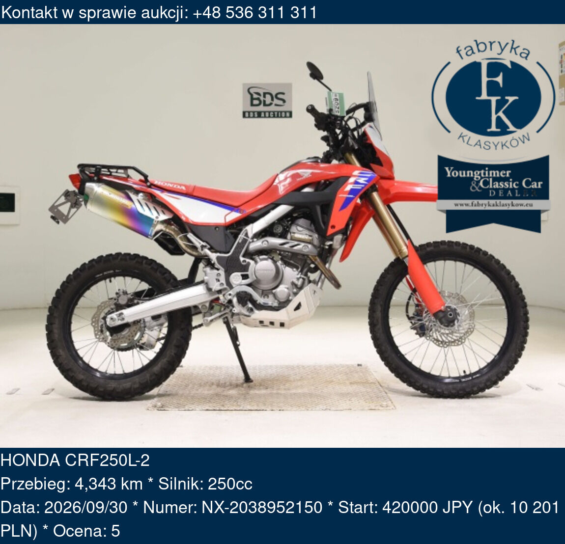 HONDA CRF250L-2  - zdjęcie 2