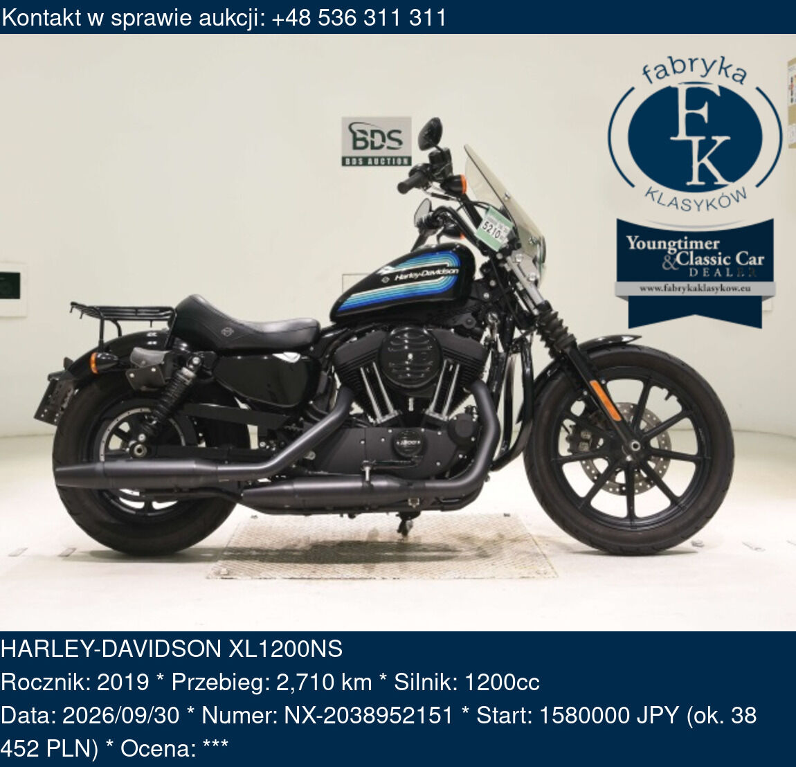 HARLEY-DAVIDSON XL1200NS 2019 - zdjęcie 2