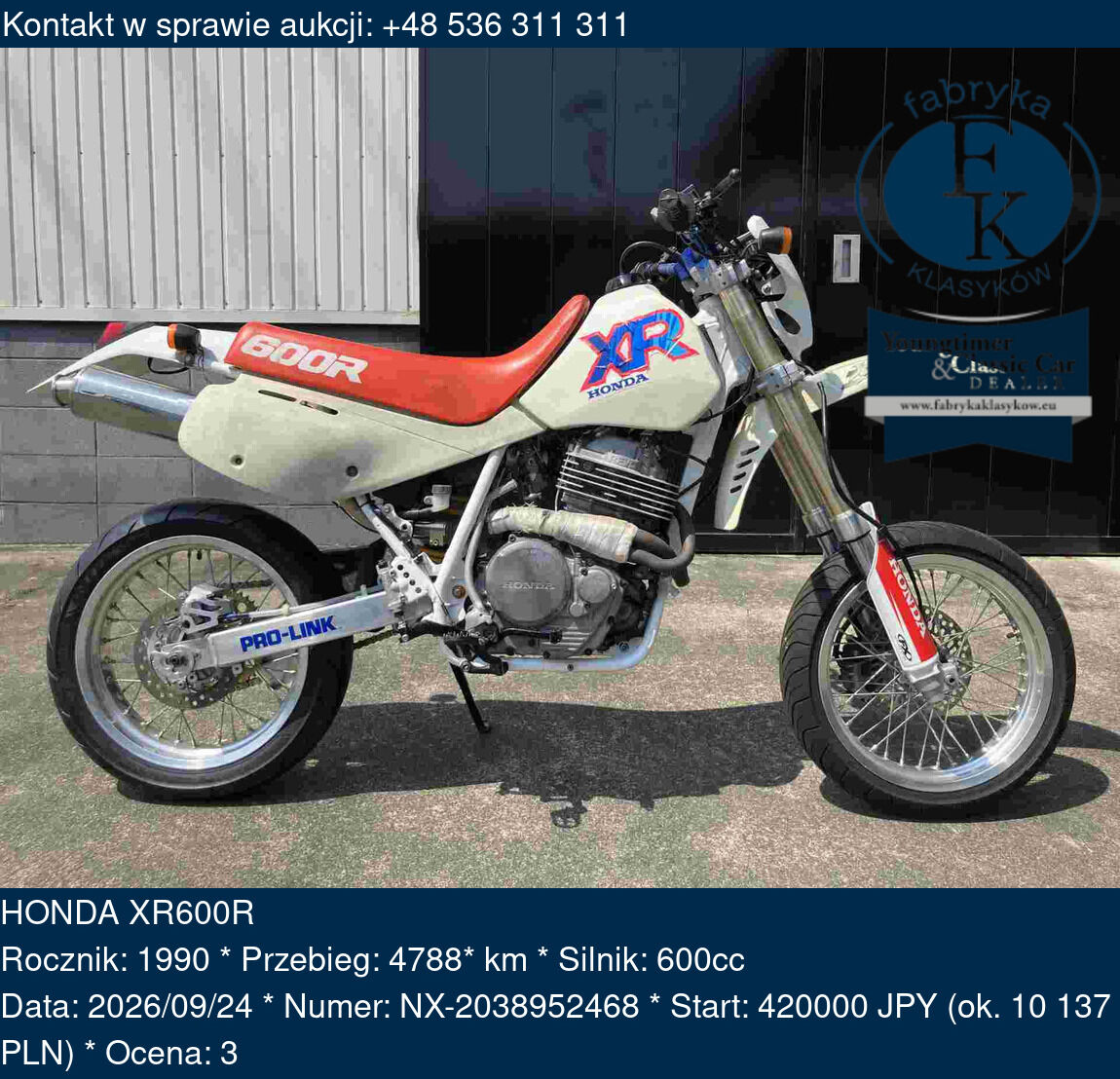 HONDA XR600R 1990 - zdjęcie 2